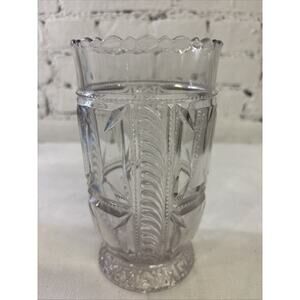 Antique Celery Vase US GLASS c1891. Feather Plume & Block. Excellent Condition.